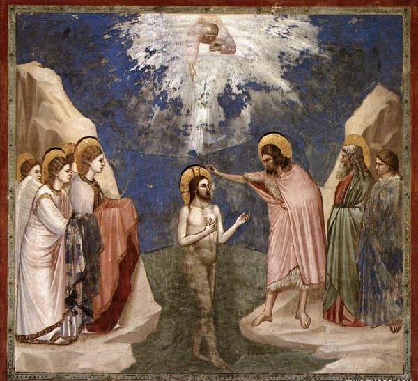 GIOTTO di Bondone Baptism of Christ Sweden oil painting art